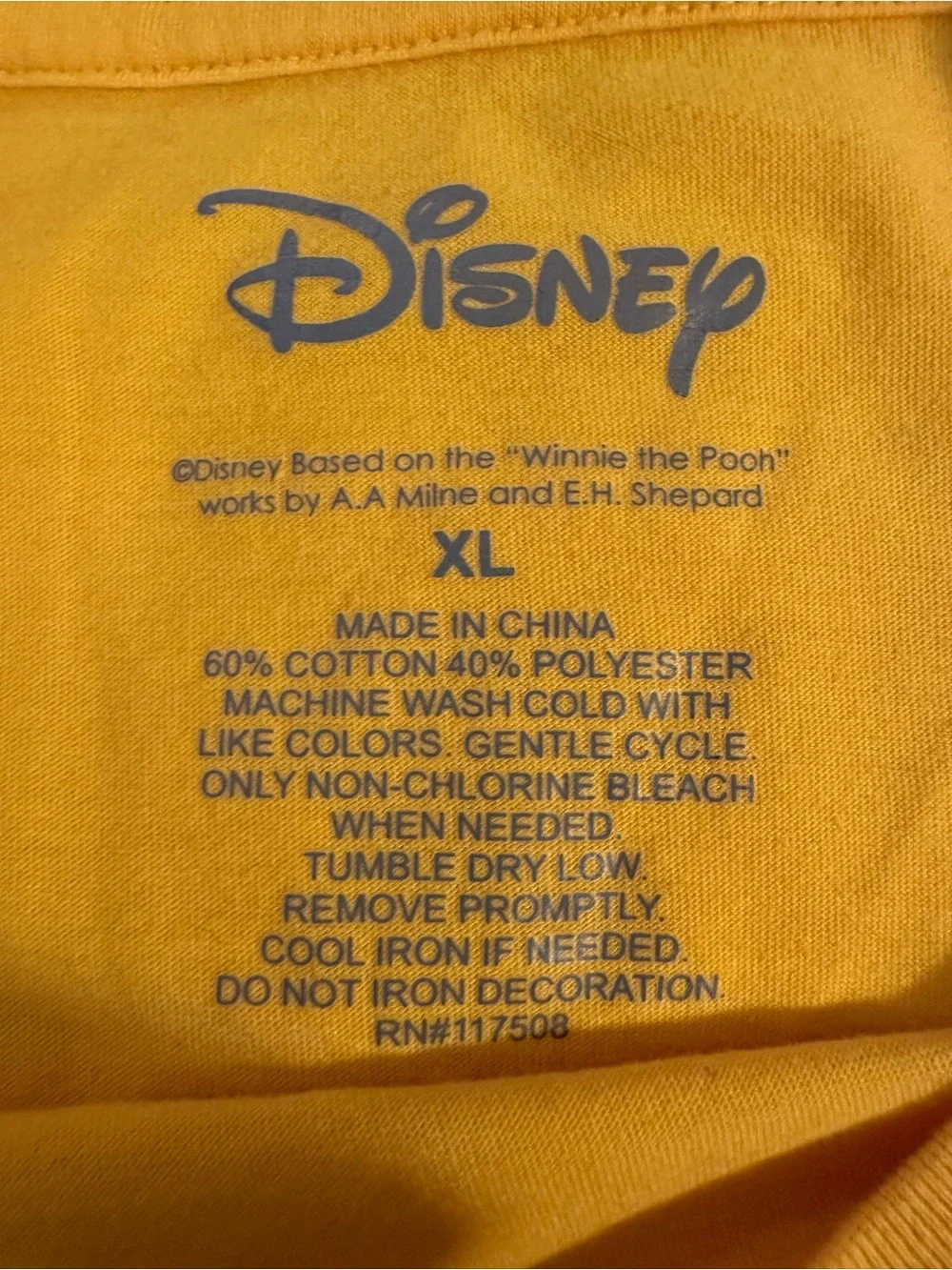 Yellow Winnie-the-Pooh Graphic Pet Tee - Cozy Relaxed Fit XL